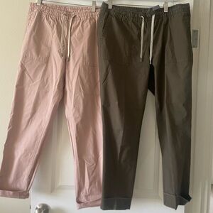 Vuori Women's Ripstop Pants in Pink and Olive